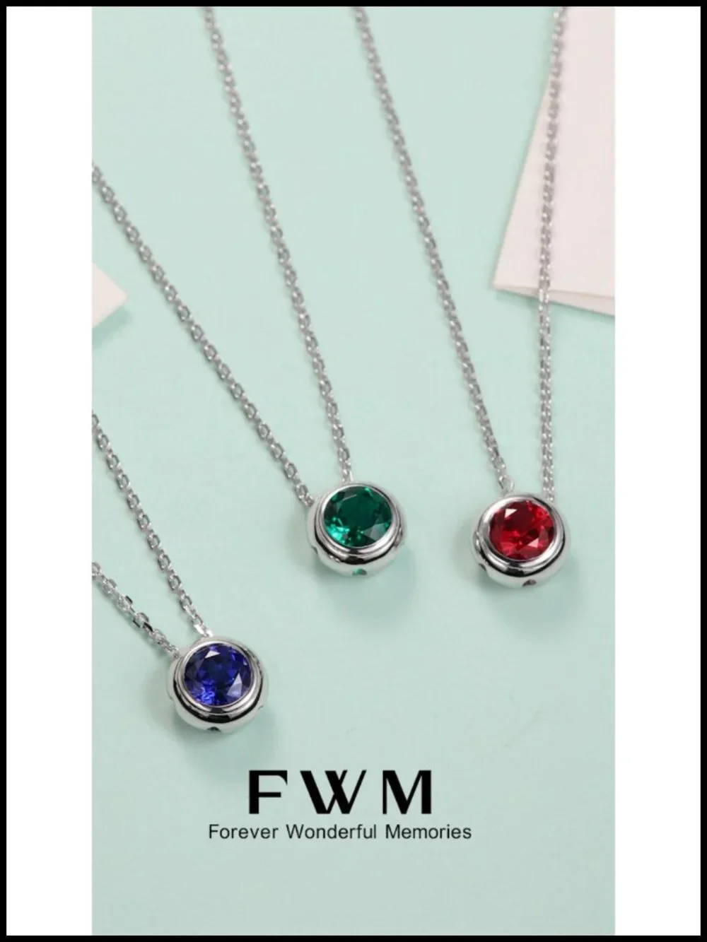 2CT Created Ruby Pendant Necklace, 925 Sterling Silver Rhodium Plated,
